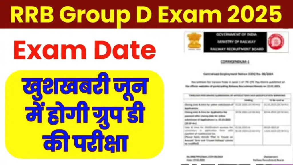 RRB Group D Exam Date 2025