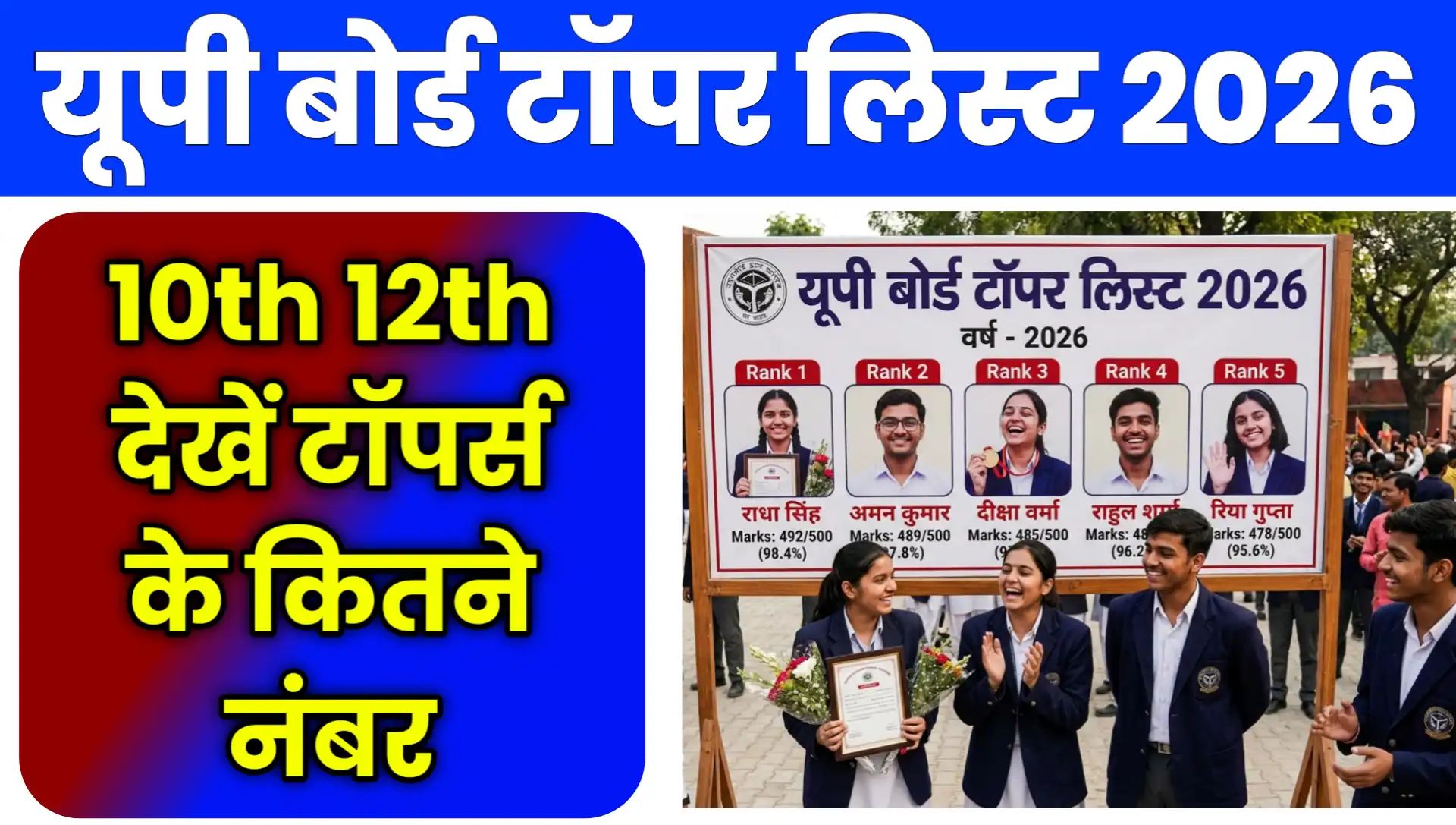 UP Board 10th 12th Toppers List 2026 Download